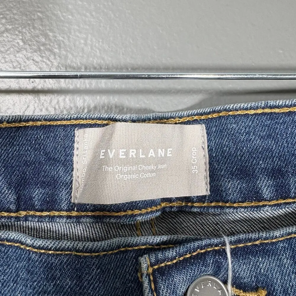 Everlane NWT Women's Cheeky Jean Straight Leg Crop - 35 - High Rise Mom Jeans - Image 4