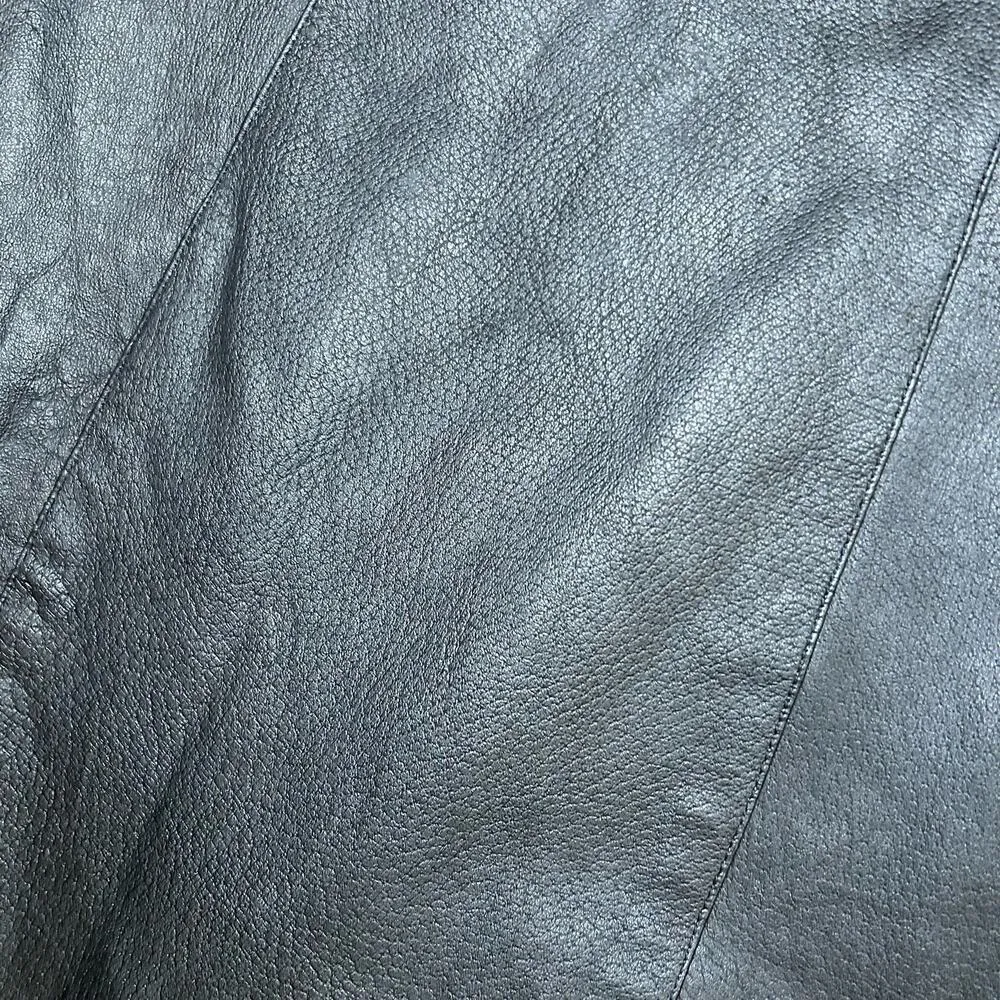 Vintage Black Leather Pencil Skirt 1980s 80s Rock Chic Office Siren Dark - Image 2