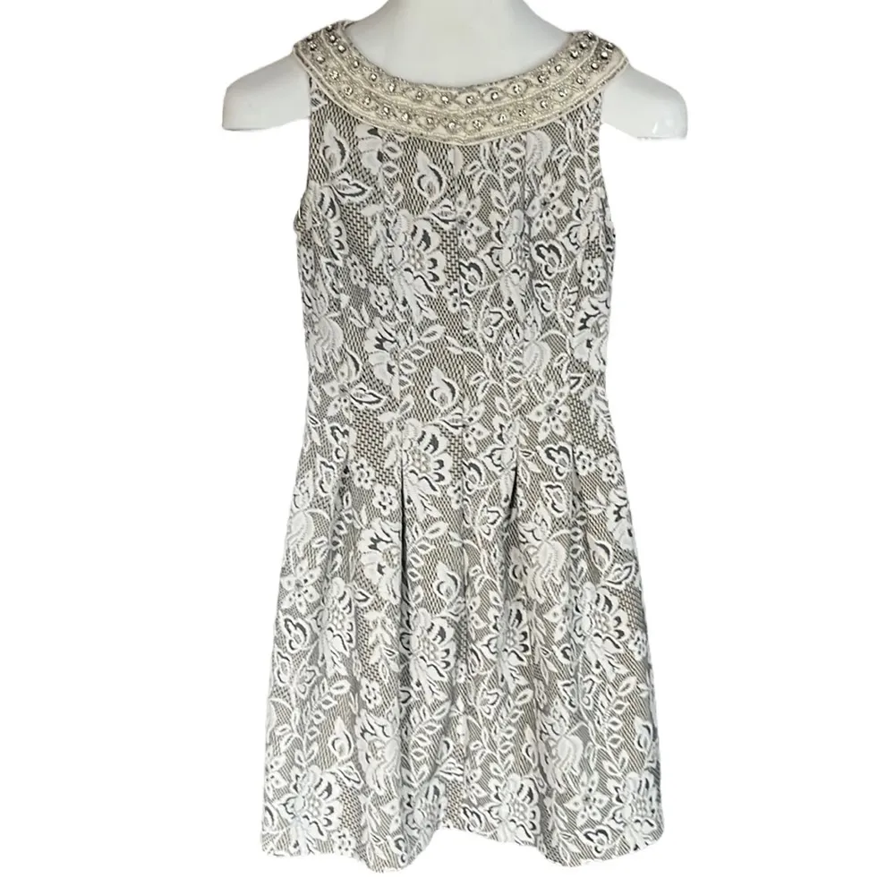 Zara embroidered embellishment fit and flare dress - Image 2