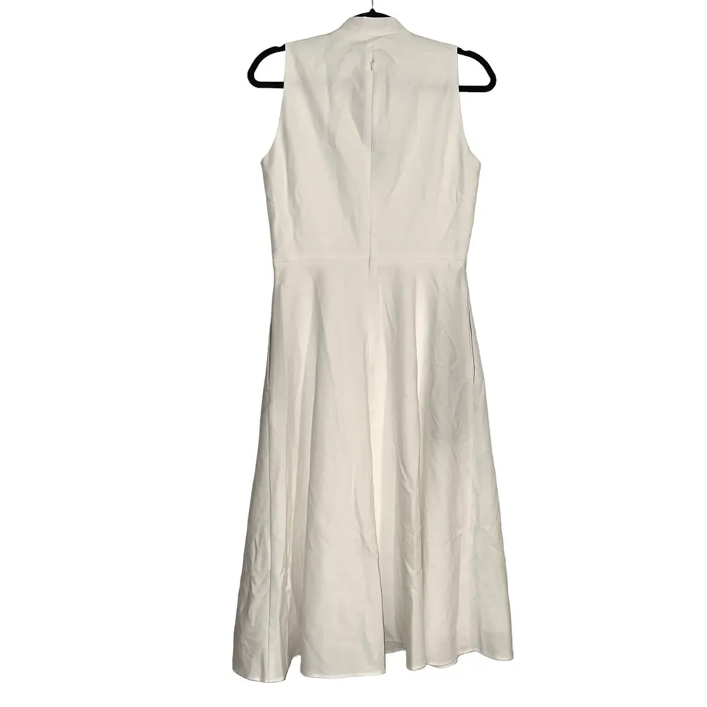 NWT Black Halo Carolina Sleeveless Neck Tie Fit and Flare Midi Dress in Pearl 8 - Image 3