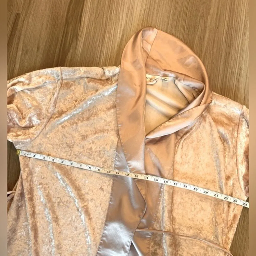 Victoria Secret Pink Crushed Velvet and Satin Robe, Size XS/S, Oversized - Image 5