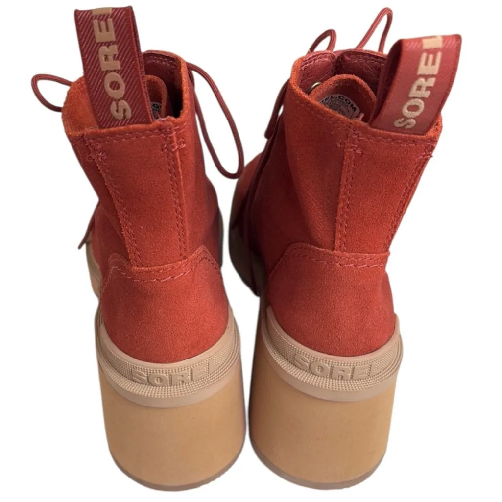 Like New Sorel Leather Hi-Line Lace-Up
Boots Warp Red Size 7 - Image 8