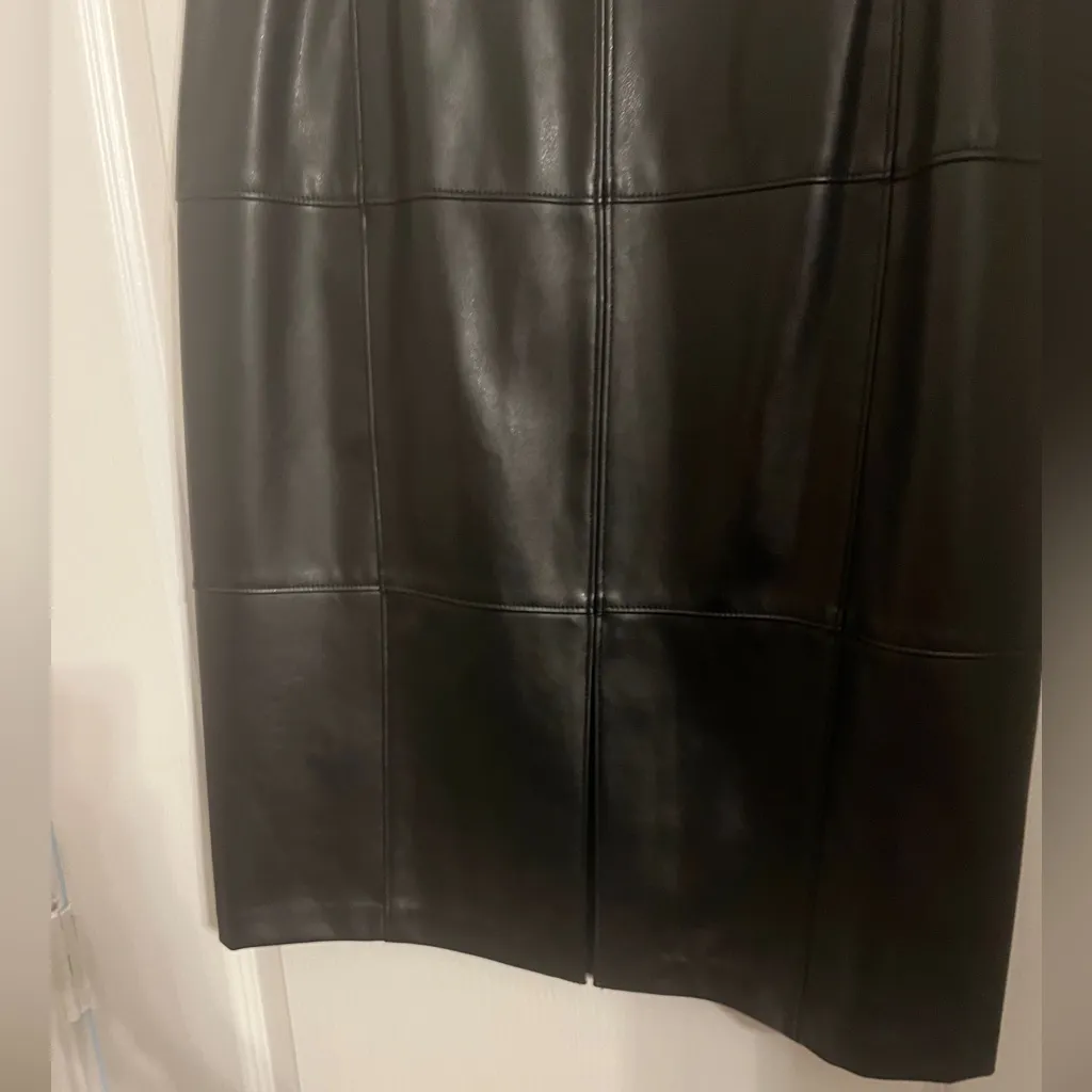 White House Black Market Black Leather Skirt - Image 4