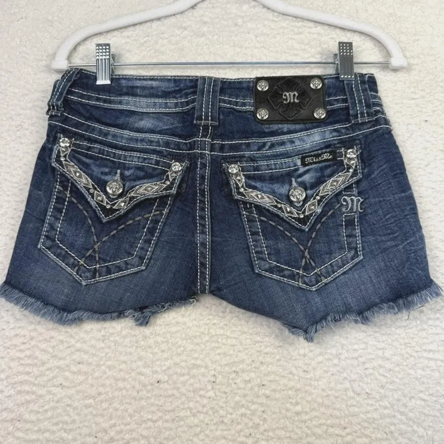 Miss Me Signature Jean Shorts 26 Cowgirl Farmcore Line Dance Country Festival - Image 2