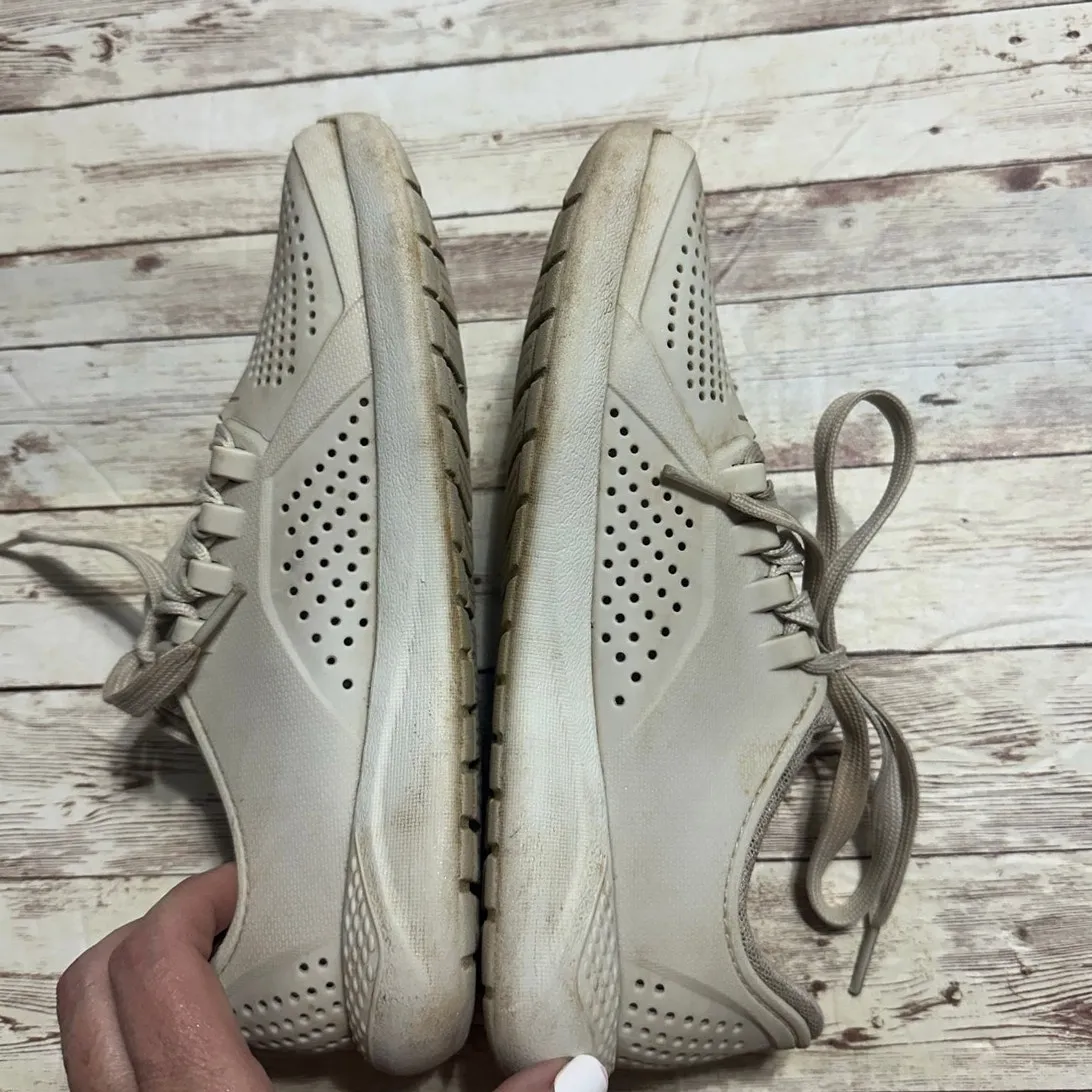 Crocs LiteRide Sneakers Women's Size 7 Rubber Cream Waterproof Tennis Shoes - Image 7