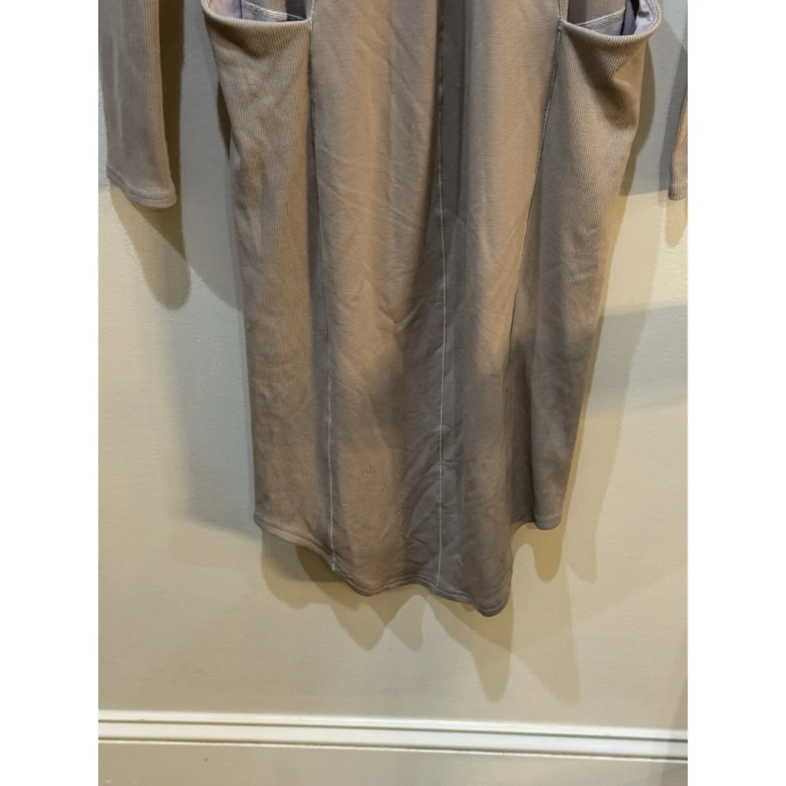 LULULEMON Om and On DRESS Bodycon THUMB HOLES COMFY POCKET BLACK STRETCH Midi XS - Image 13