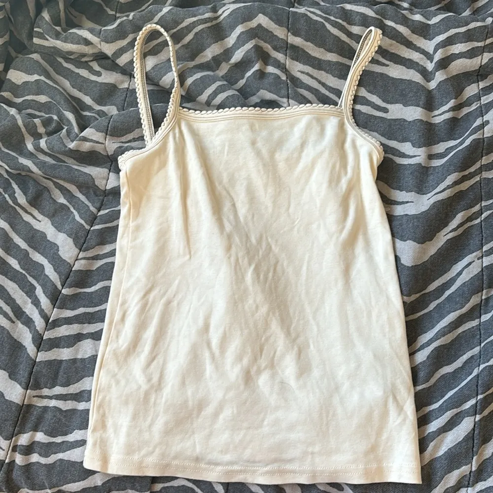 Madewell Cream + Black Stitching Thompson Cami Tank - Image 4