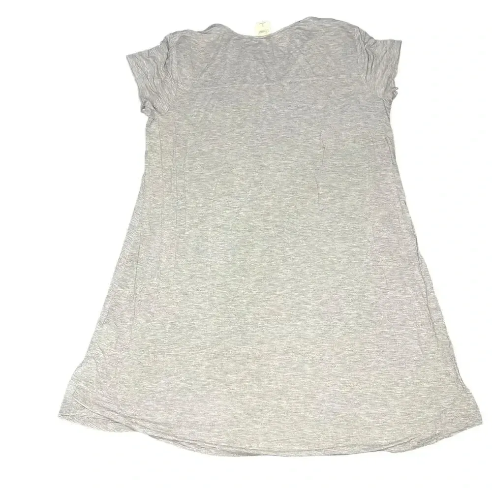 Soma Women's Large Gray Short Sleeve V-Neck‎ Knee Length Night Gown / Dress - Image 4