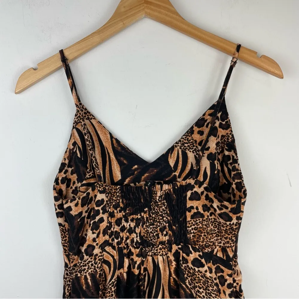 Urban Outfitters Leopard Animal Print Wrap Tulip Mini Dress Sz Medium - Image 9
