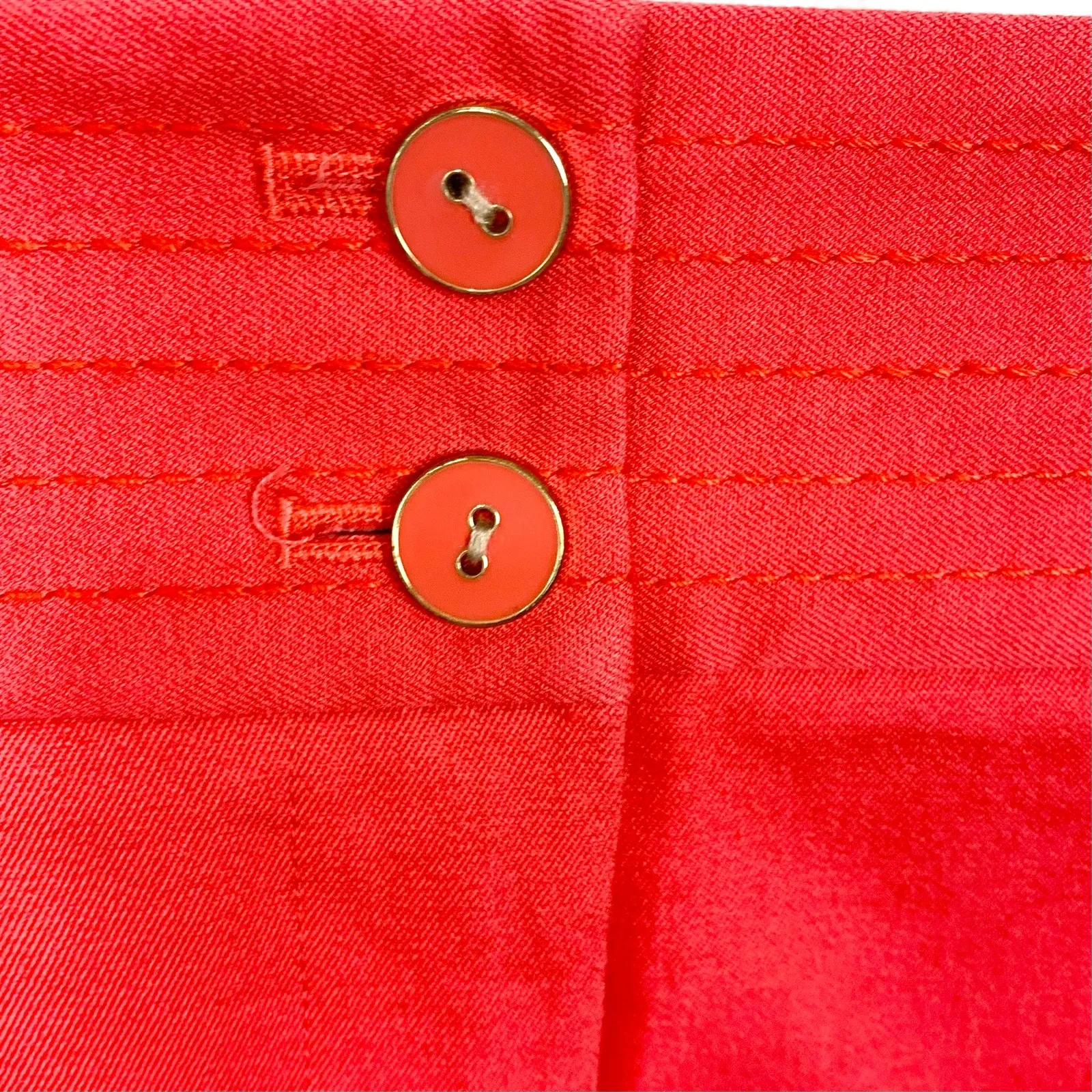 J.McLaughlin Womens 2 Button Detail Straight Pencil Skirt Coral Back Vent 2 - Image 7