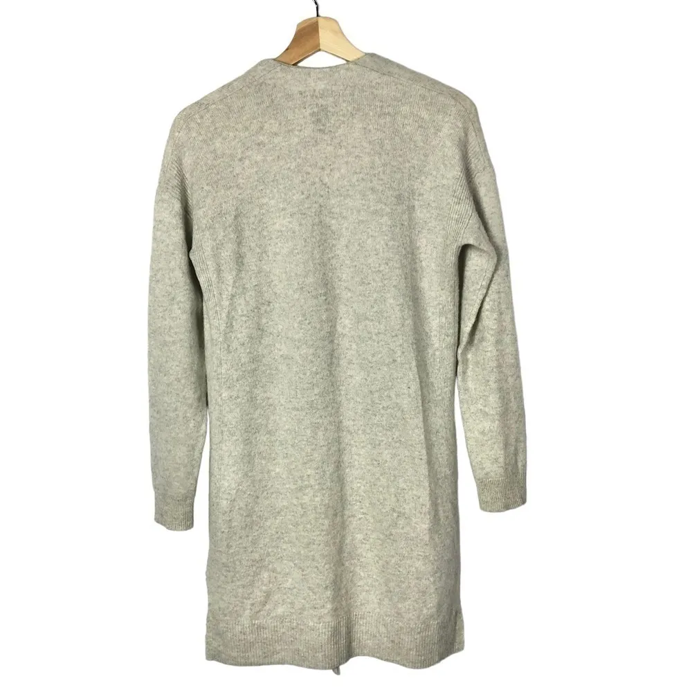 Halogen Light Taupe Wool Cashmere Blend Open Front Cardigan Sweater S - Image 2