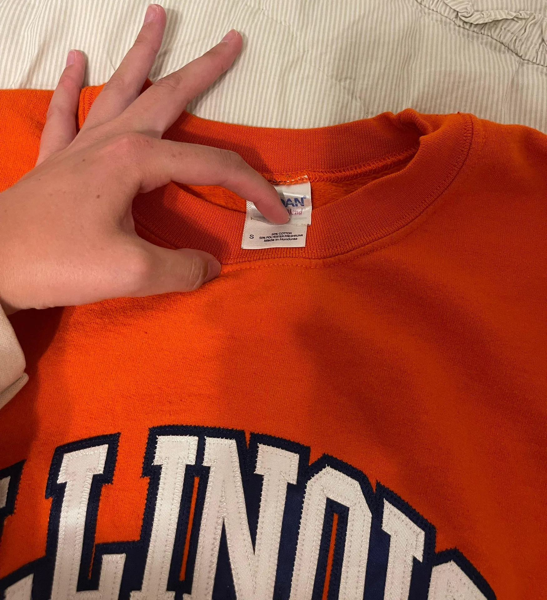 University Of Illinois Embroidered Sweatshirt Orange - Image 2