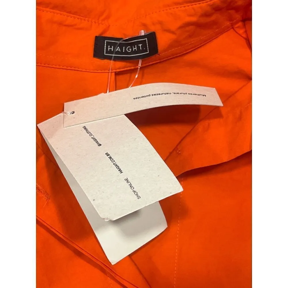 HAIGHT. Oversized Shirt in Mie Orange Small New Womens Button Down Blouse Top - Image 8