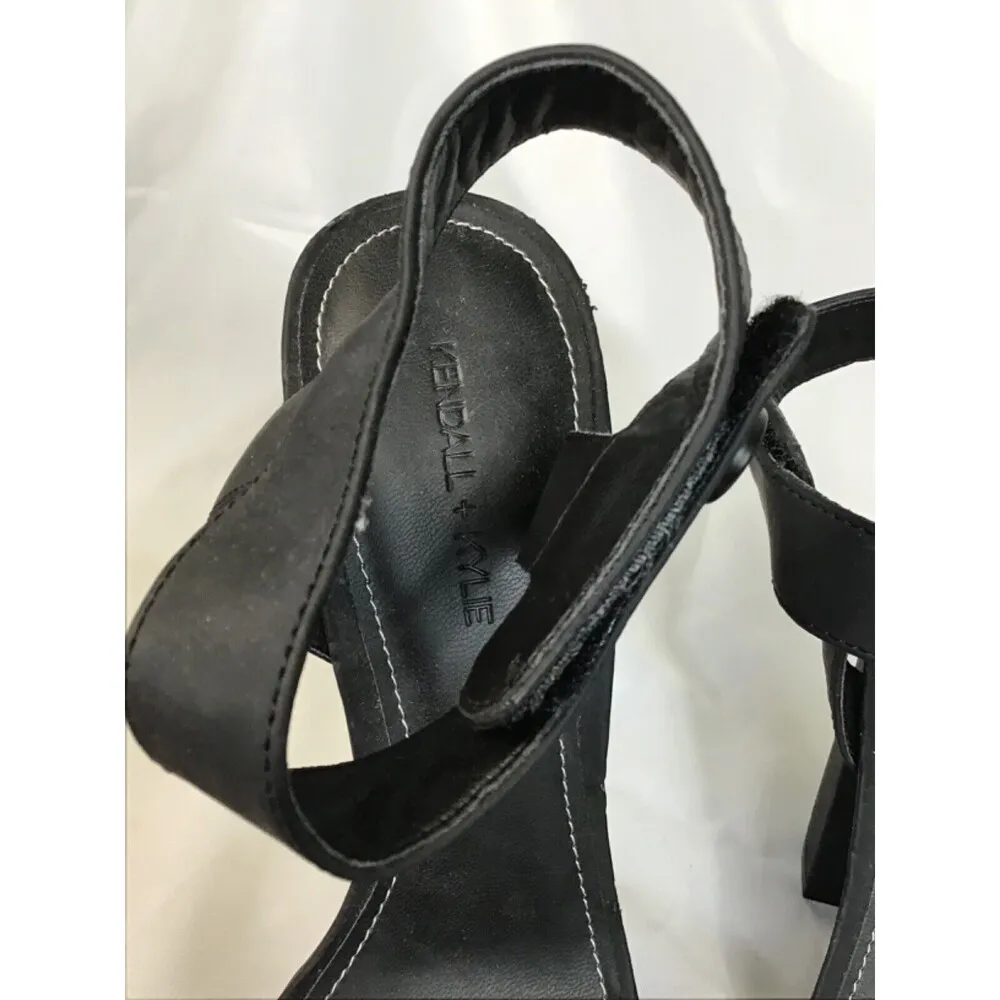 Kendall & Kylie Ankle Strap Sandals Sz. 8.5 Black Open toe Sandals Trendy  Chic - Image 7