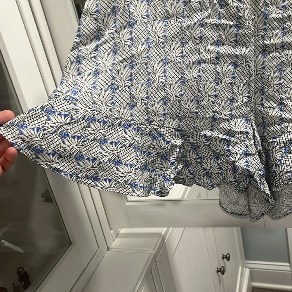 MAEVE (Anthro) Blue Pineapple Print Flutter Hem High Waisted Shorts, Size 4 - Image 5
