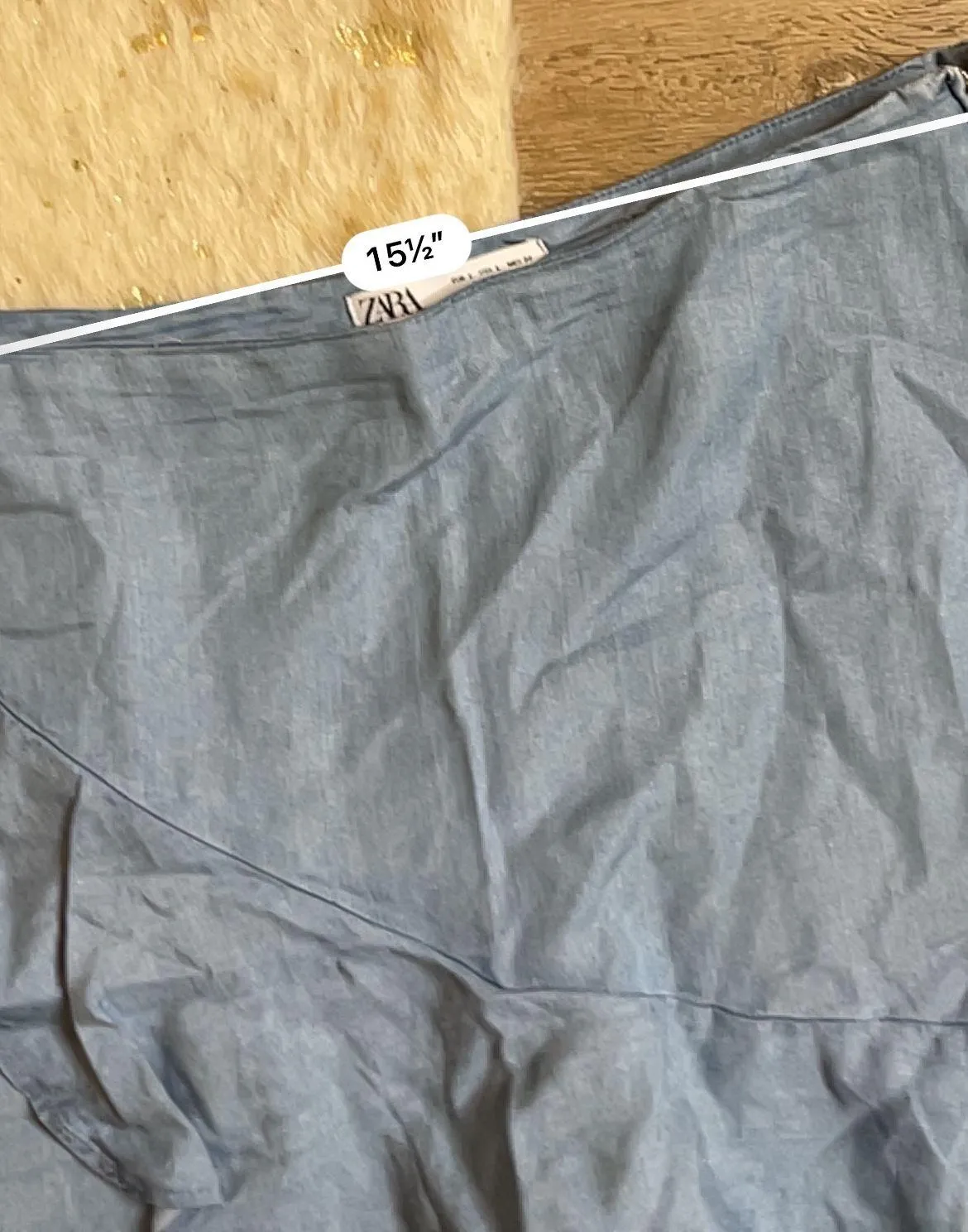 Blue Wrap Ruffle Mini Skort - Image 3