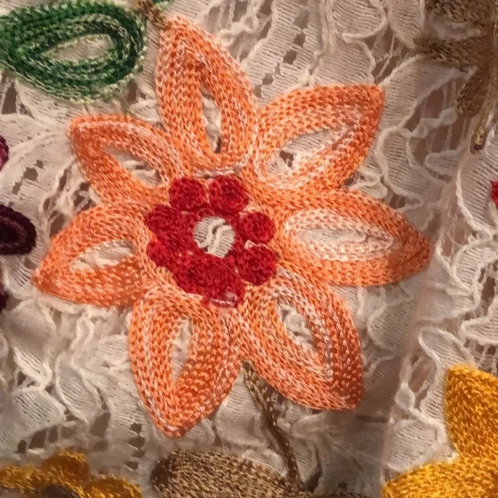 MAEVE ANTHROPOLOGIE Ayaka Lace Cream Embroidered Floral Pencil Skirt Sz 6 - Image 15