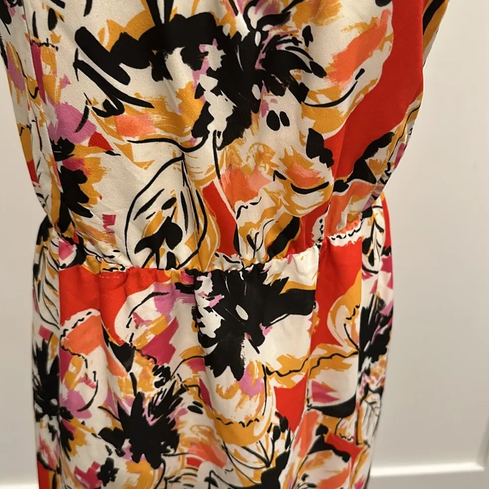 JCrew Factory Printed Dress Sz 8 Red - Image 3