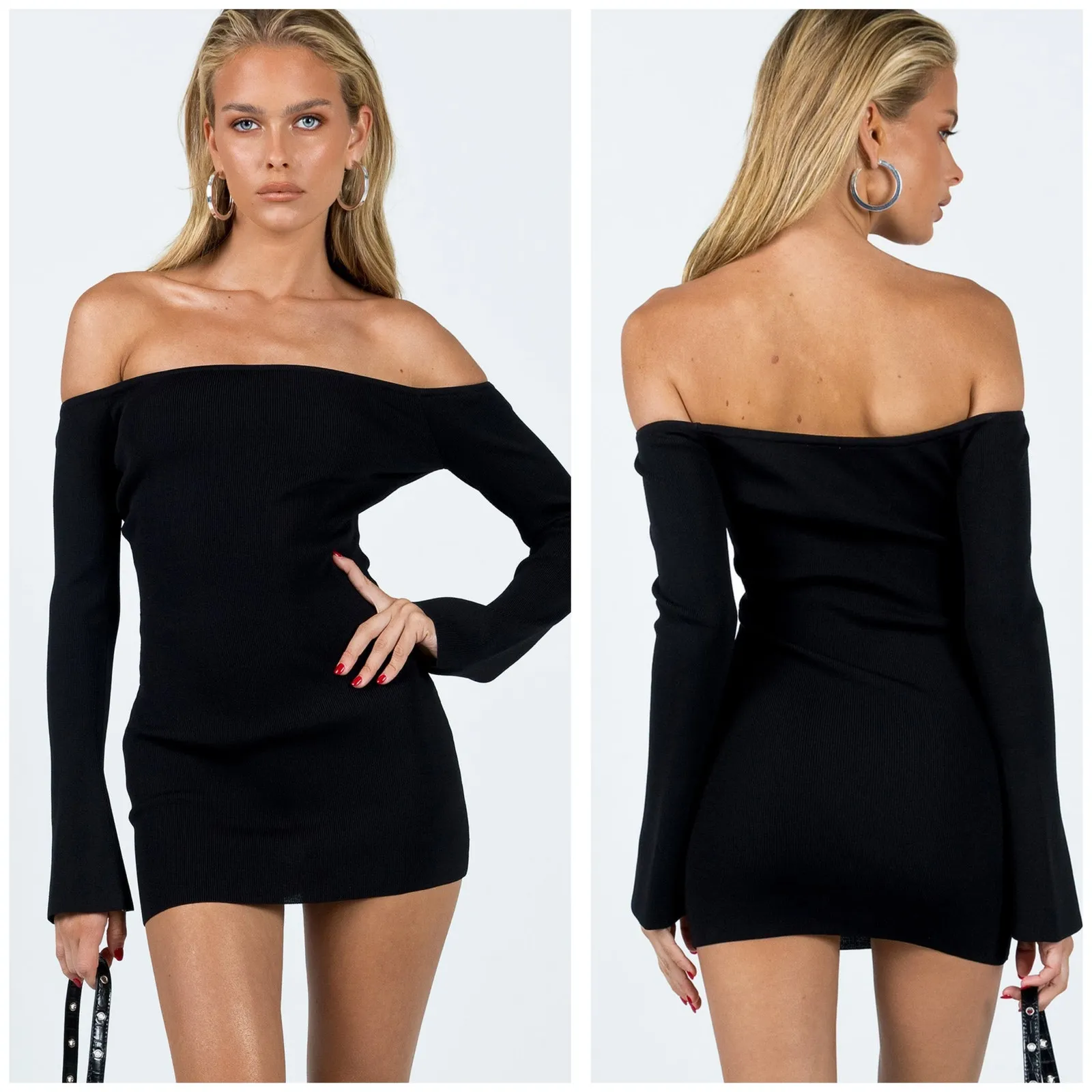 Princess Polly Parisa Long Sleeve Mini Dress Black Size 8 Stretch Whimsygoth Emo - Image 14