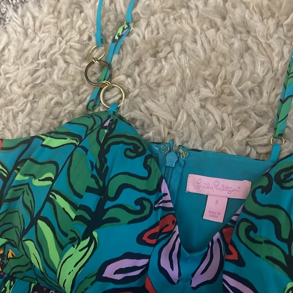 Lilly Pulitzer rare chain strap multi print maxi dress size 2 - Image 4