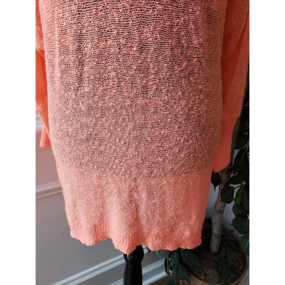 Cato Tunic Top Women 18/20W Orange Knitted Solid Long Sleeve Round Neck Pullover - Image 9