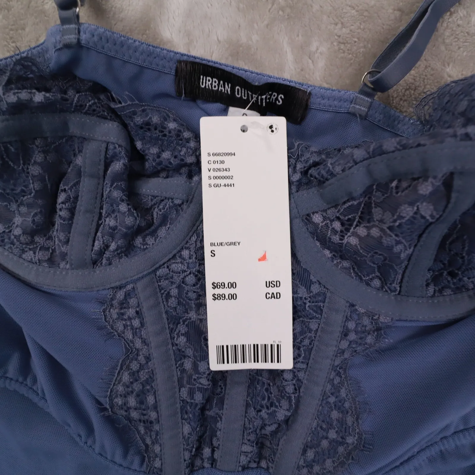 Urban Outfitters Modern Love Bustier Mini Slip Dress Blue Women's Small - Image 8