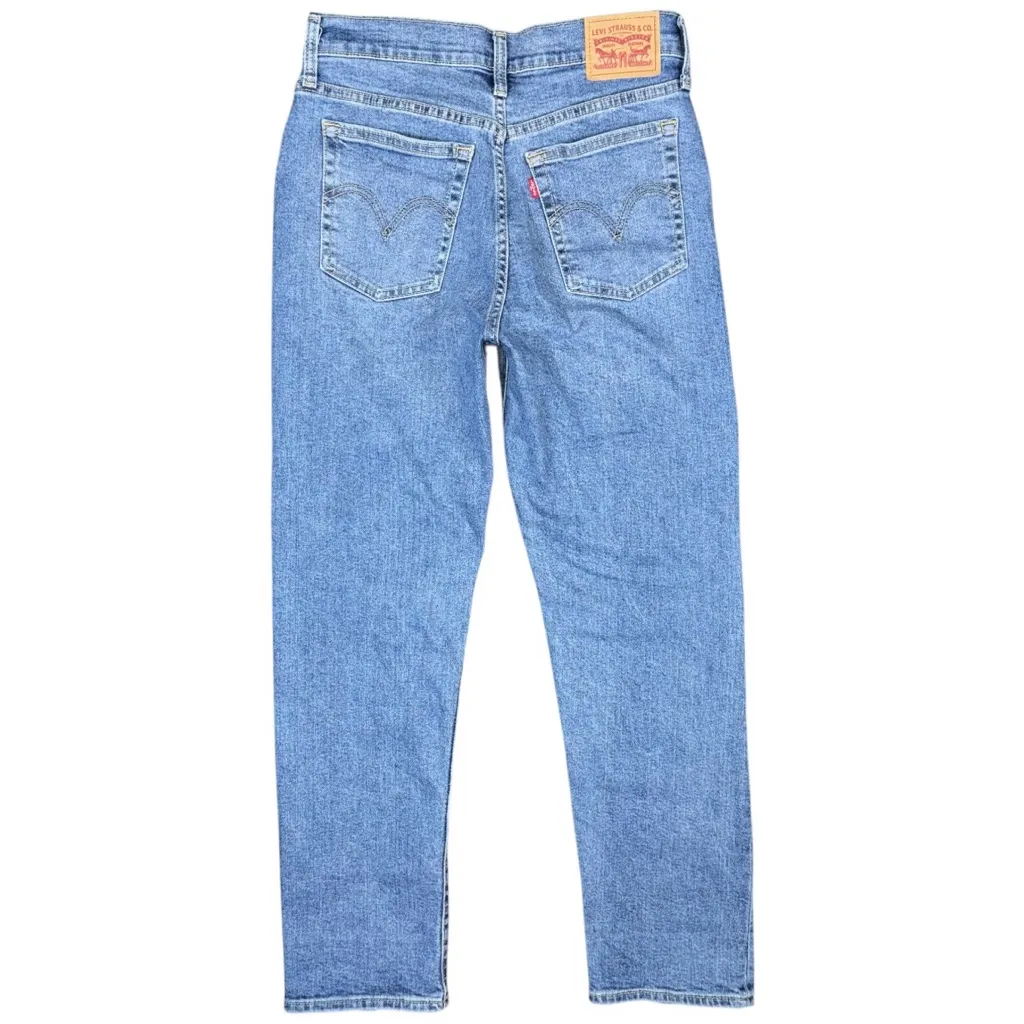 Levi’s High Rise Wedgie Straight Fit Jeans Women’s 28x28 Medium Wash Button Fly - Image 4