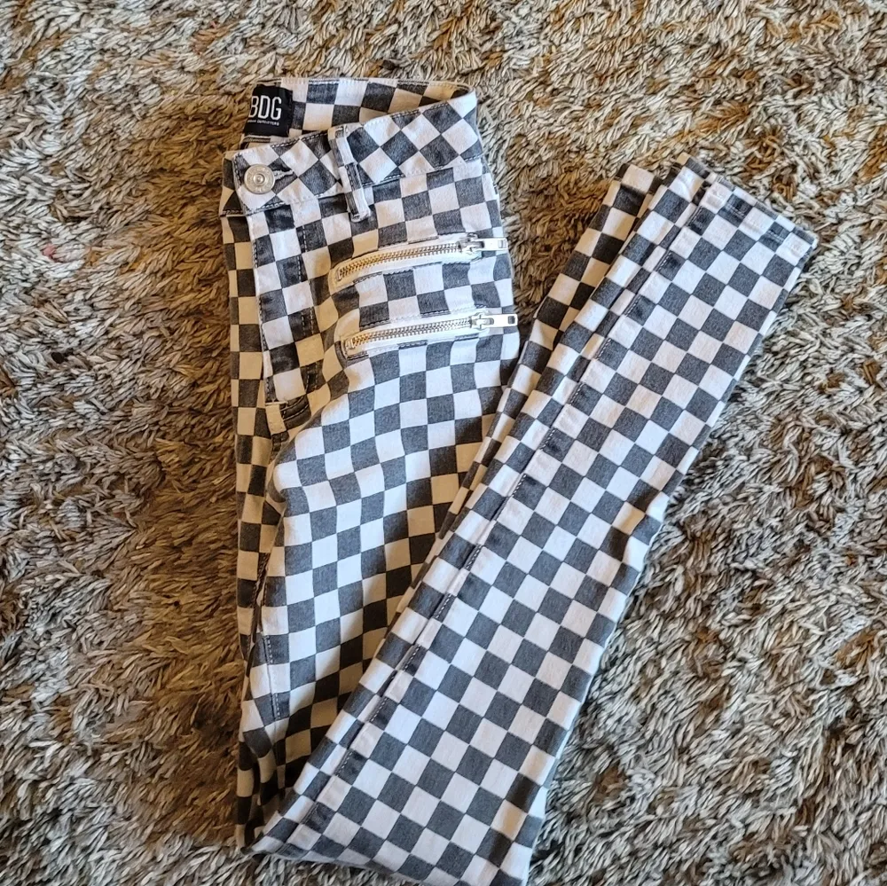 🔥SALE🔥 Urban Outfitters BDG Black White Checkered Twig Highrise Skinny Jeans - Image 10