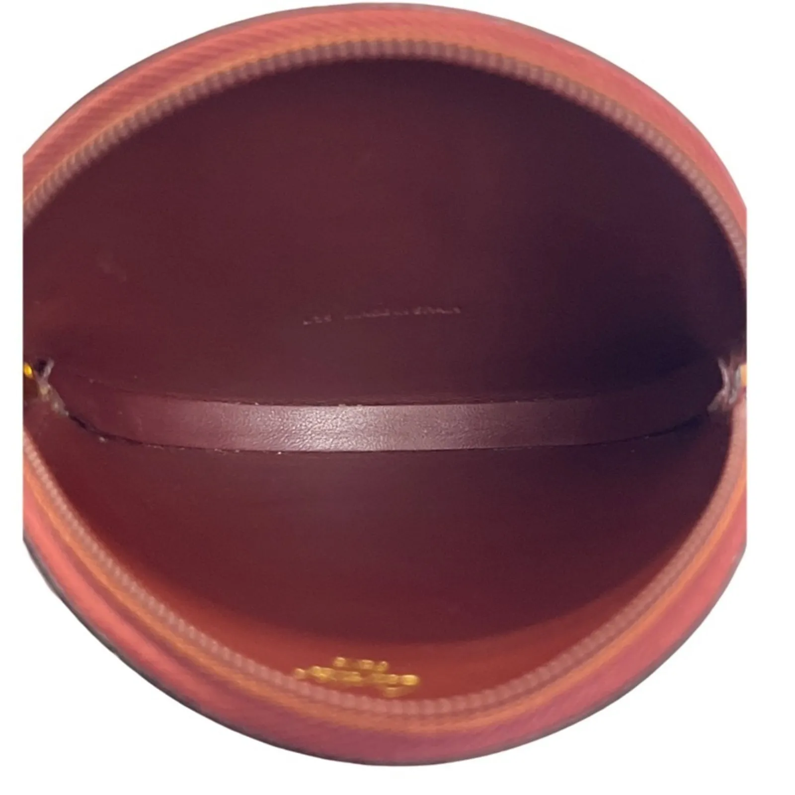 Vintage Must de Cartier Bordeaux Round Coin Purse Leather Gold Zipper Spain - Image 8