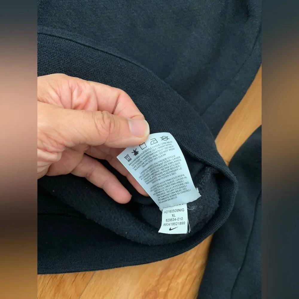 Nike Black Funnel pullover Hoodie Silver Bling Sweatshirt XL sportswear fleece - Image 2