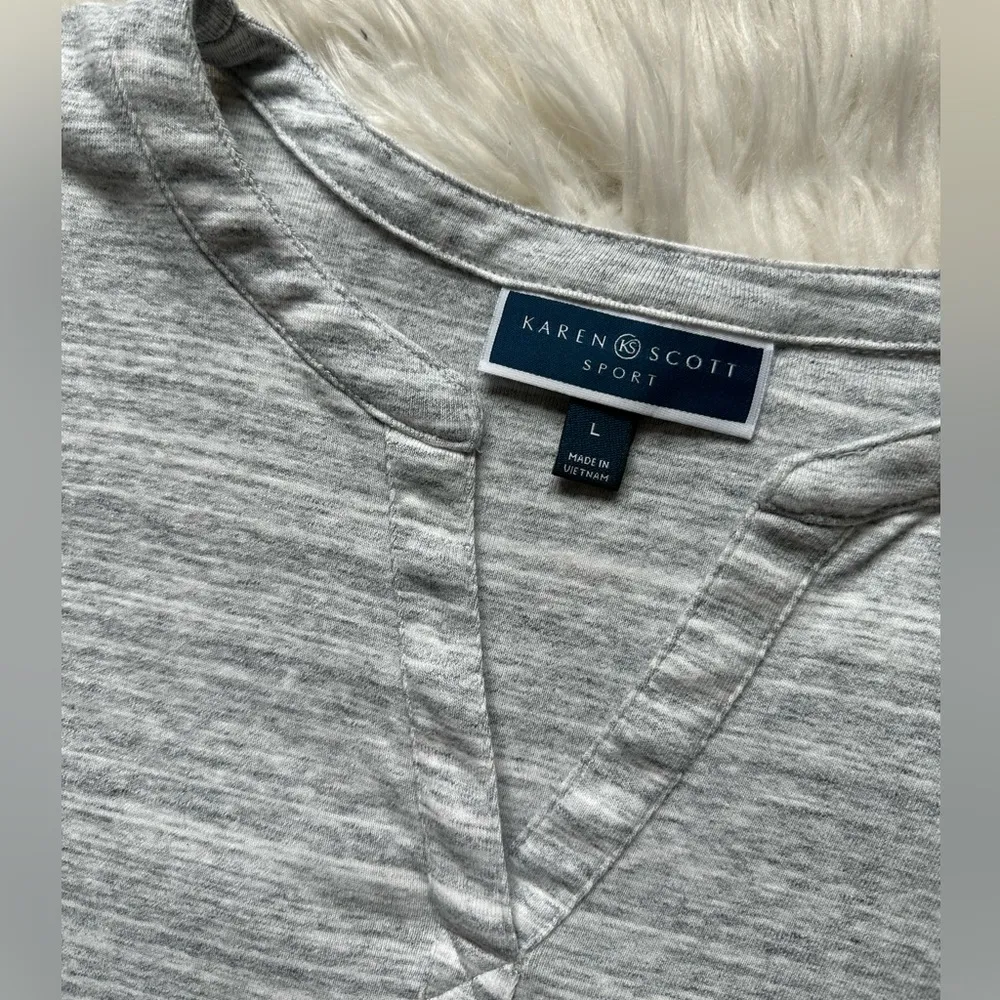 Karen Scott split neck tee - Image 3