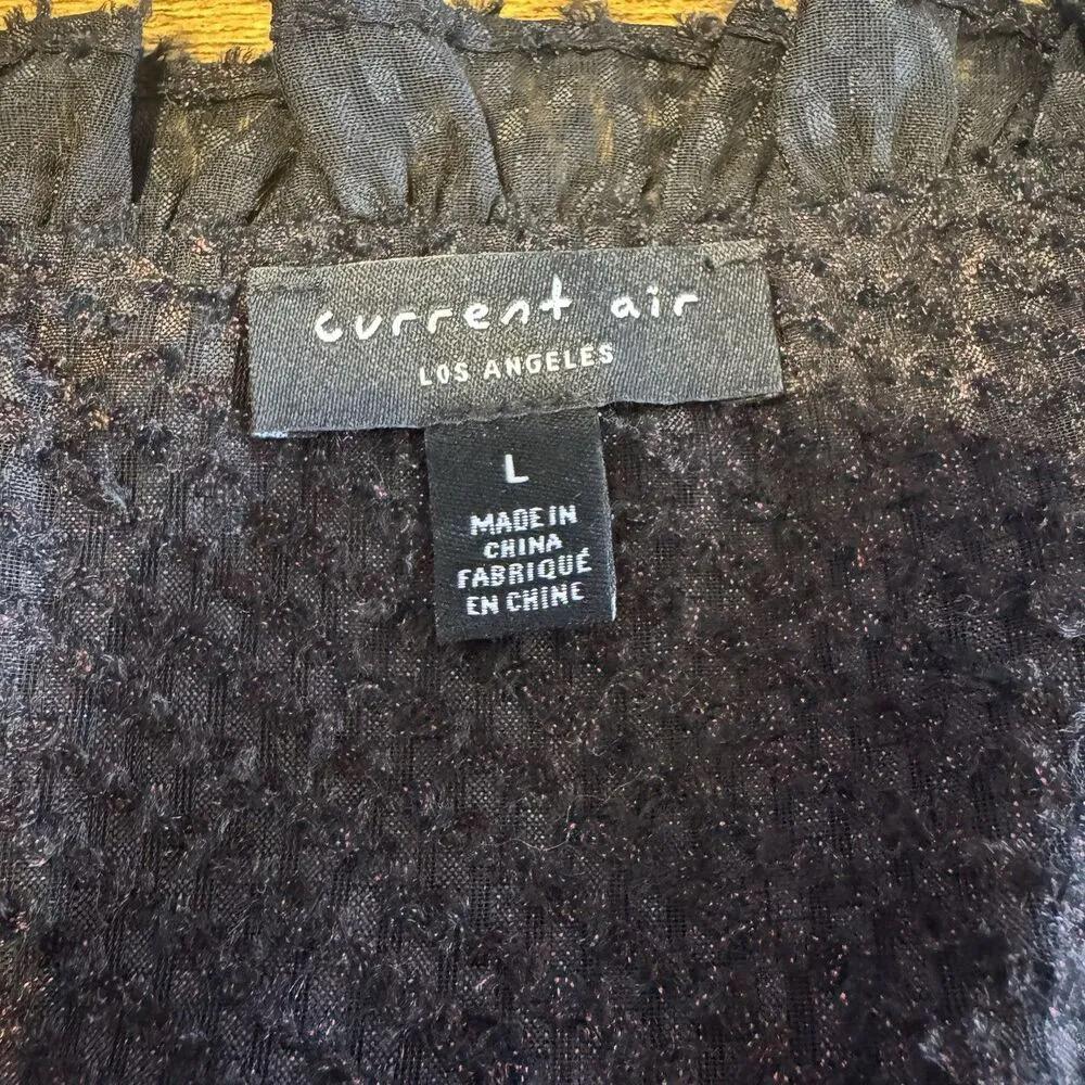 Current Air Womens Blouse Size Large Top Long Sleeve Dark Academia Gothic Chic - Image 8