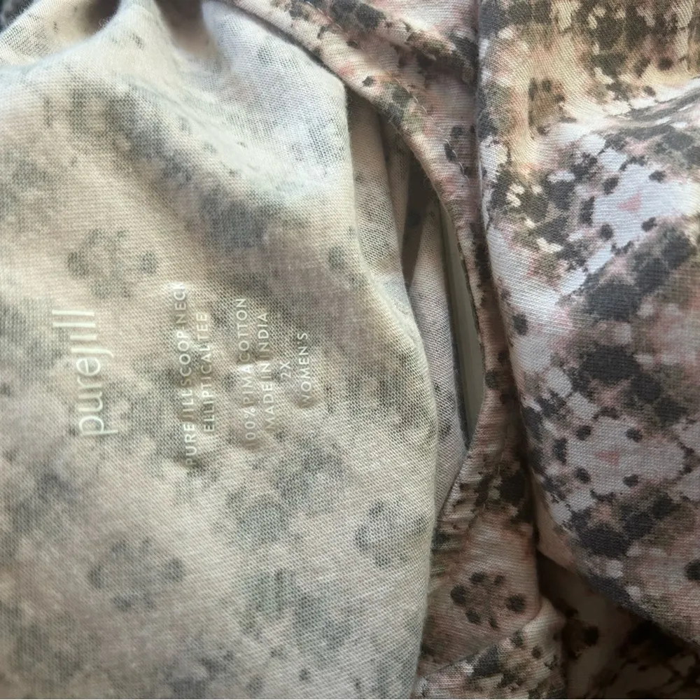 J Jill pure jill scoop neck elliptical tee Pima cotton size XXL geometric print - Image 7