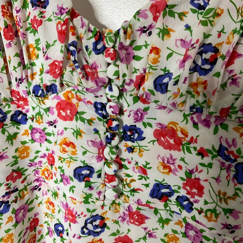 The Kooples Silk Mini floral Dress S - Image 5