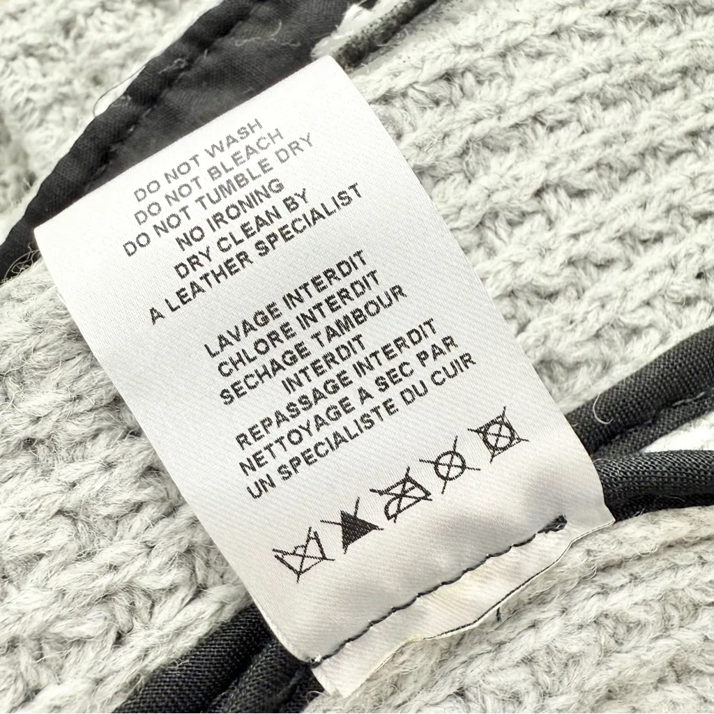 IRO Chelane Waffle Knit Zip Up Jacket Grey Sz 40EU 8US - Image 13