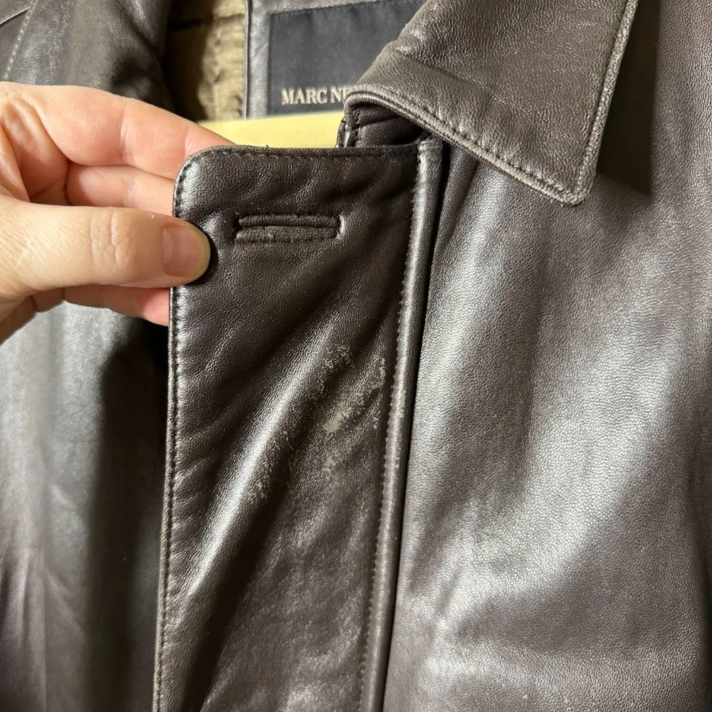 Marc New York Andrew Marc Brown Leather Jacket Men's Medium - Image 3