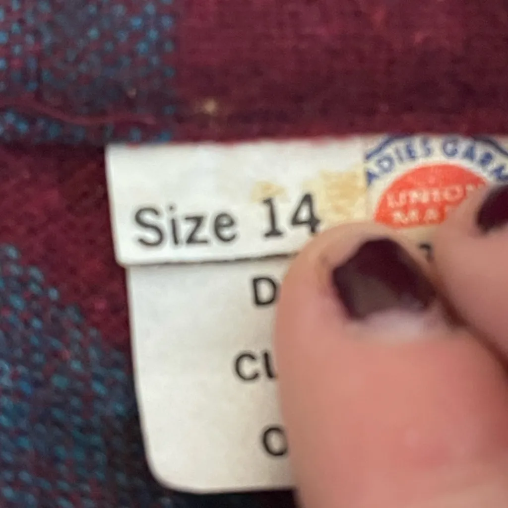 VTG Plaid Pleated Wool Skirt Midi Skirt Red Multi 60’s - Image 9