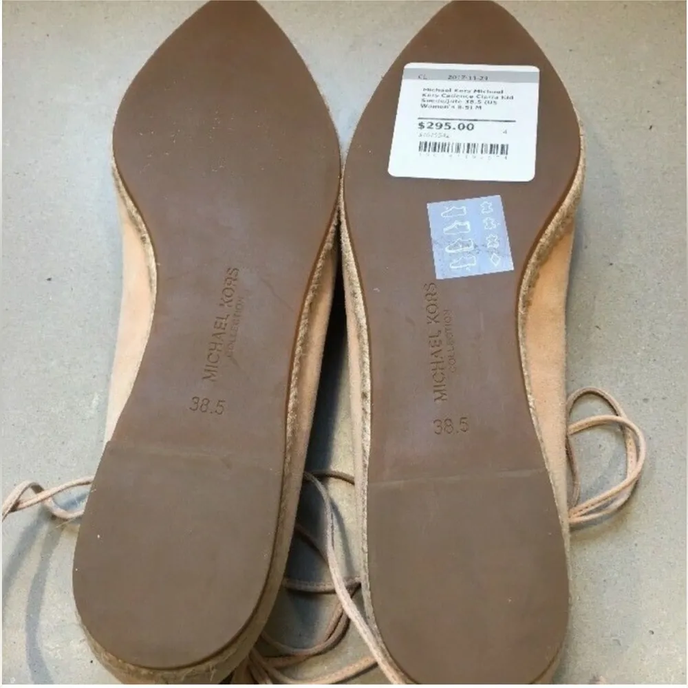 MICHAEL KORS COLLECTION CADENCE POINTED TOE LACEUP ESPADRILLE SHOES 38.5 - Image 7