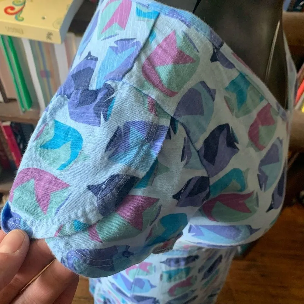 Fresh Produce XS fish print tulip sleeve fit & flare knit dress - Image 2