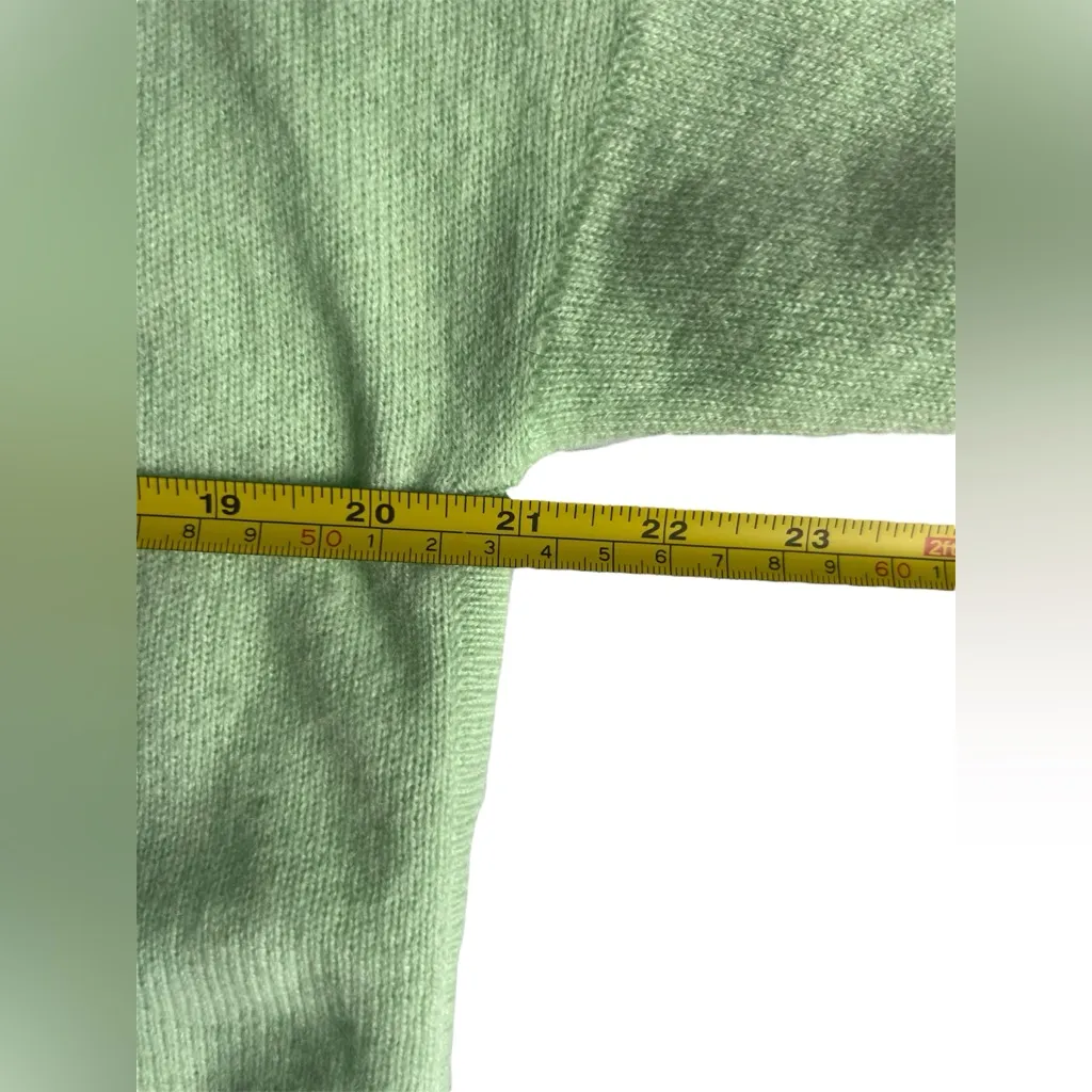 Kinross Cashmere Soft Short Sleeve Light Green Mint Sweater Round Neck Size M Size M - Image 9