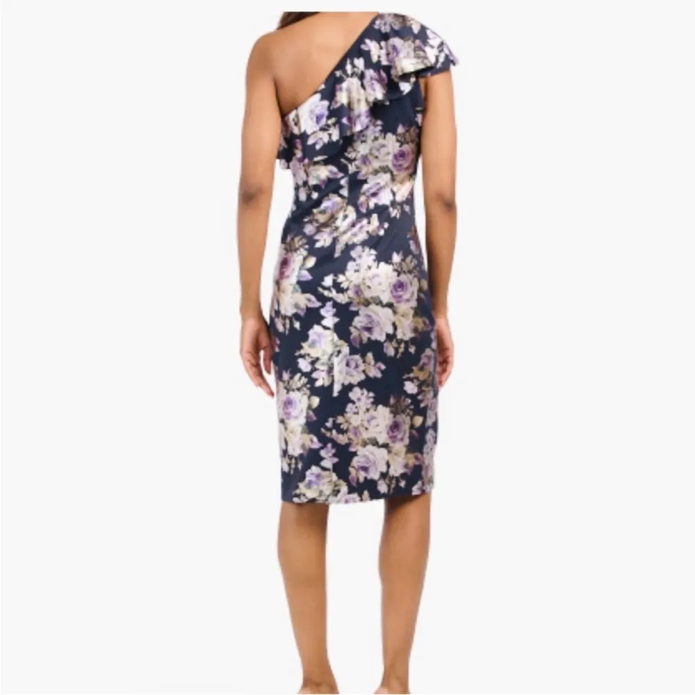 NEW Eliza J beautiful one shoulder jacquard ruffle dress - Image 2
