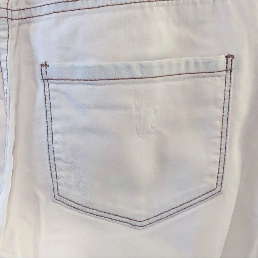 Billabong Y2K off-white distressed style tapered high waist moms jeans 28 X 32 - Image 10