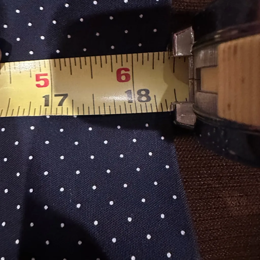 CYNTHIA ROWLEY Dark Blue White Poke Dote Mini Pencil Skirt Closure Zip In Back. - Image 12