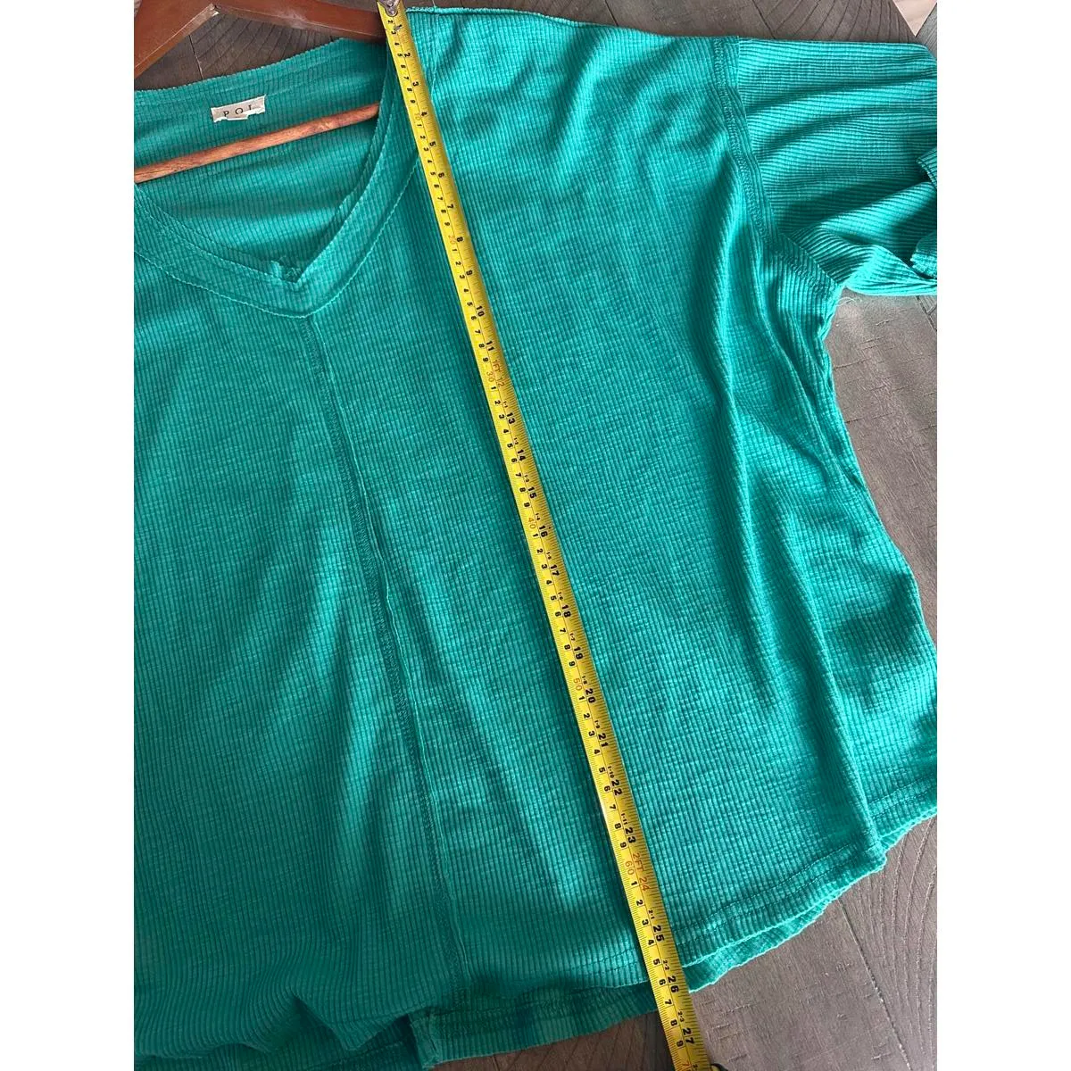 POL Wide Sleeve Oversized Thermal Knit Top Teal Blue / Green Women’s size Small - Image 8