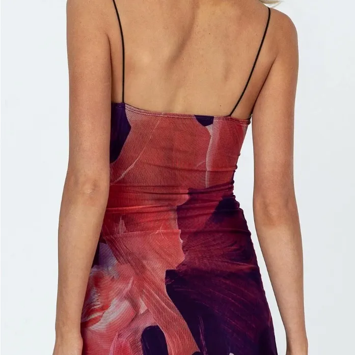 Princess Polly Mini Red and Black Dress Size 4 - Image 2