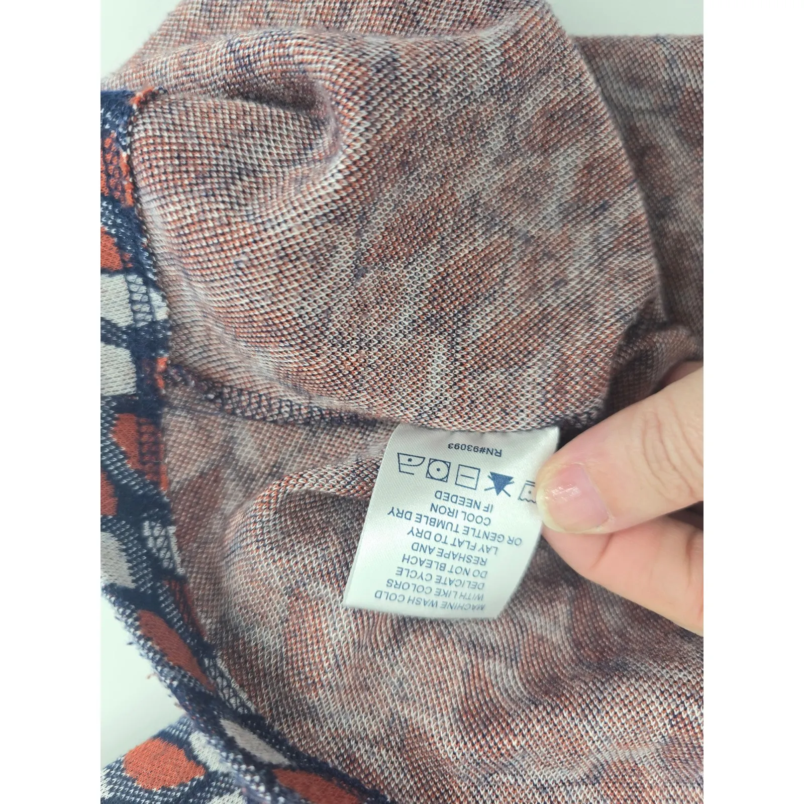 Tyler Boe Geometric Print Mock Neck Quarter Zip Long Sleeve Tunic XL Red - Image 6