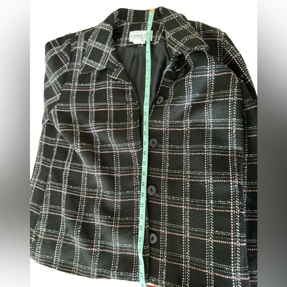 Vintage Bedford Fair plaid/striped Button Down Blazer Jacket Size 14‎ Black - Image 6