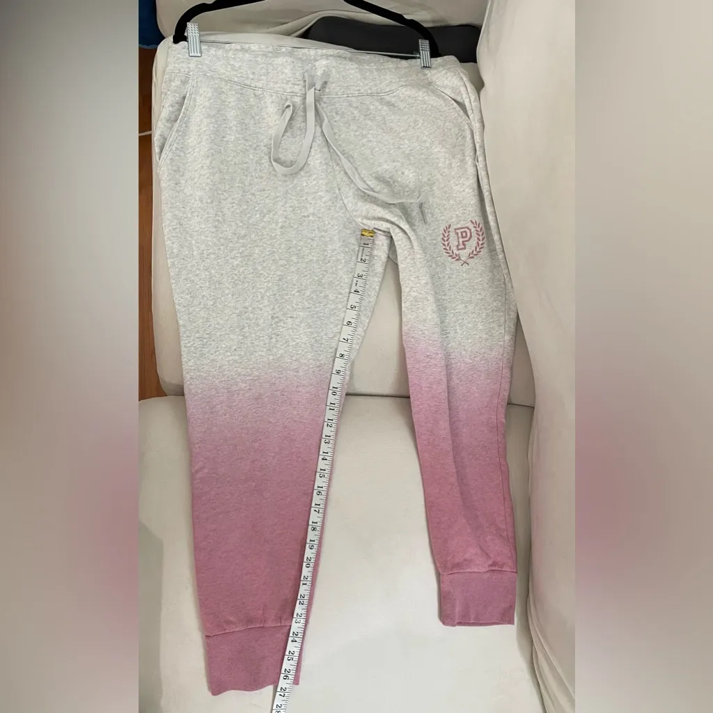 Victoria's Secret Pink NWT Gray and Pink Ombre Joggers With Pockets Size XL - Image 6