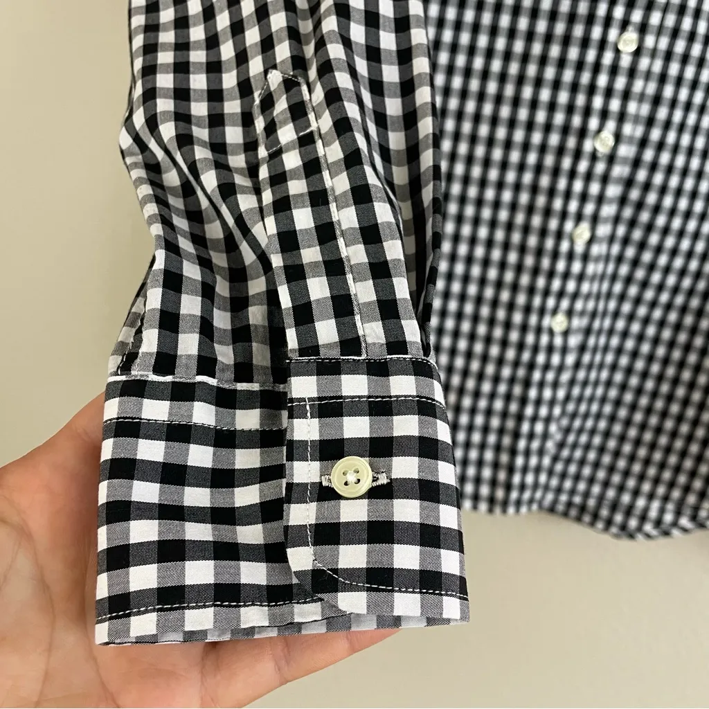 THE SHIRT BY ROCHELLE BEHRENS Black Large Check Long Sleeve Icon Shirt Size M - Image 6