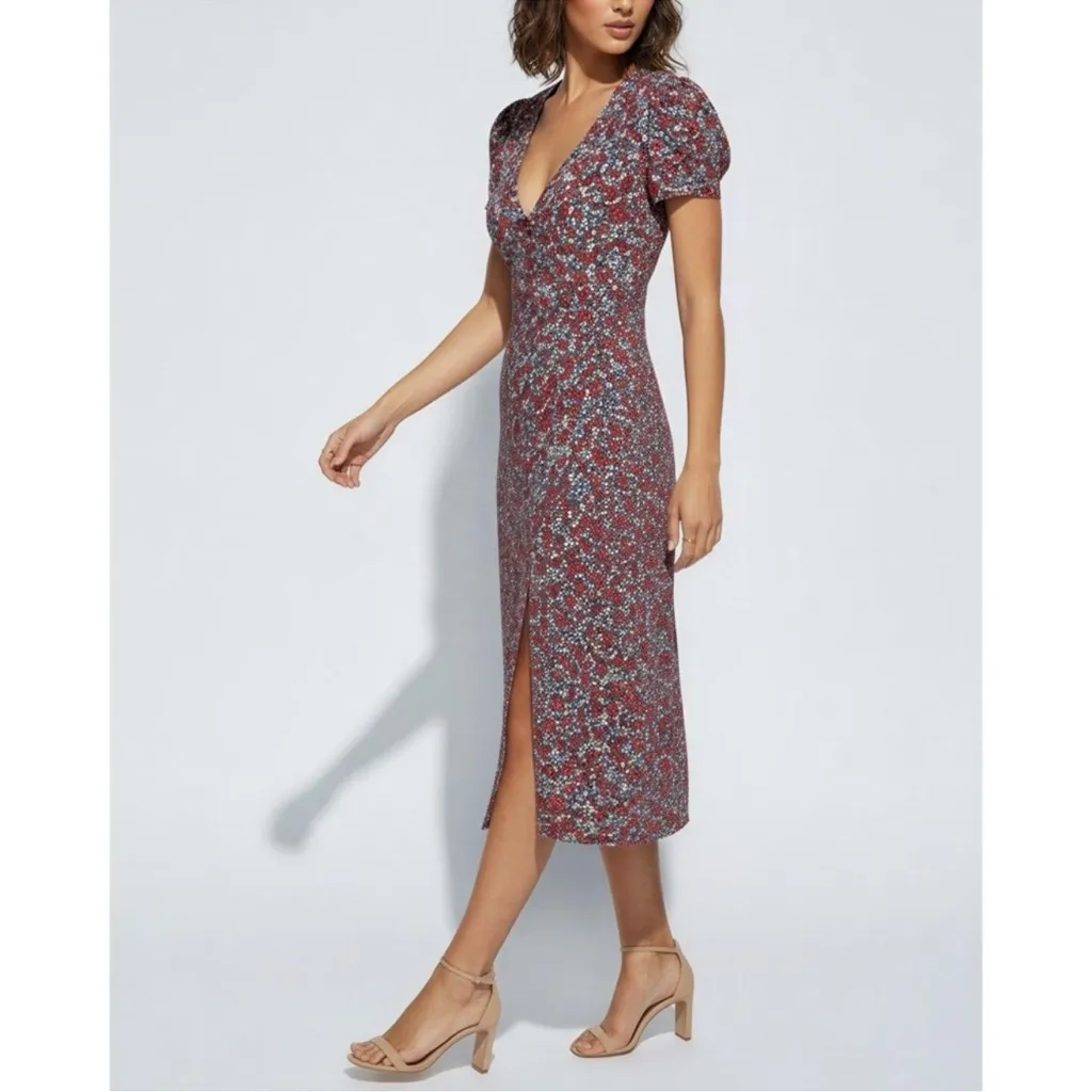 Réalisation Par Teale Wrap Silk Midi Dress Wildflower Print size XS $260 - Image 3